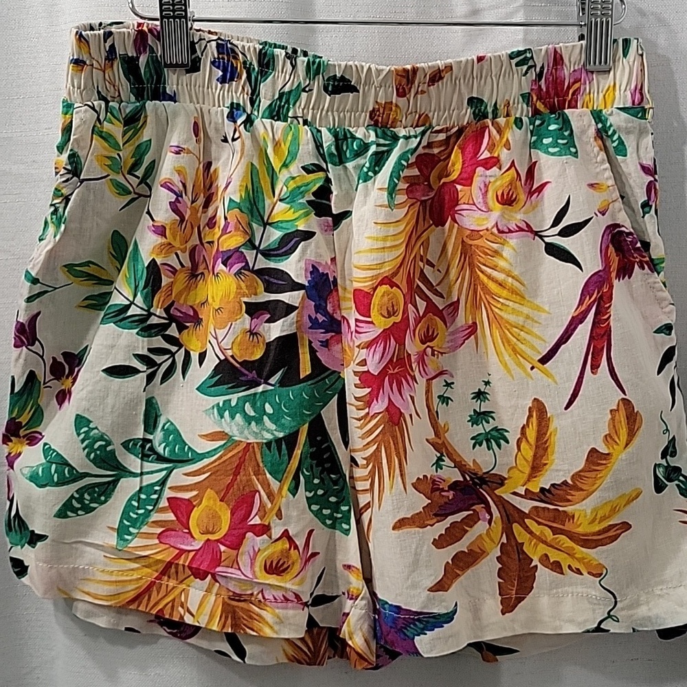 RACHEL Roy Women's Line & Rayon Bermuda Shorts Tropical Print Size S